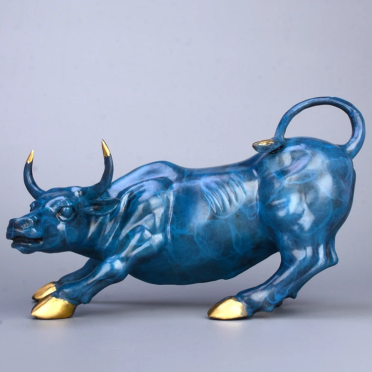 Special Offer # home business protective-efficacious Talisman House Money Drawing Charging Bull color brass statue