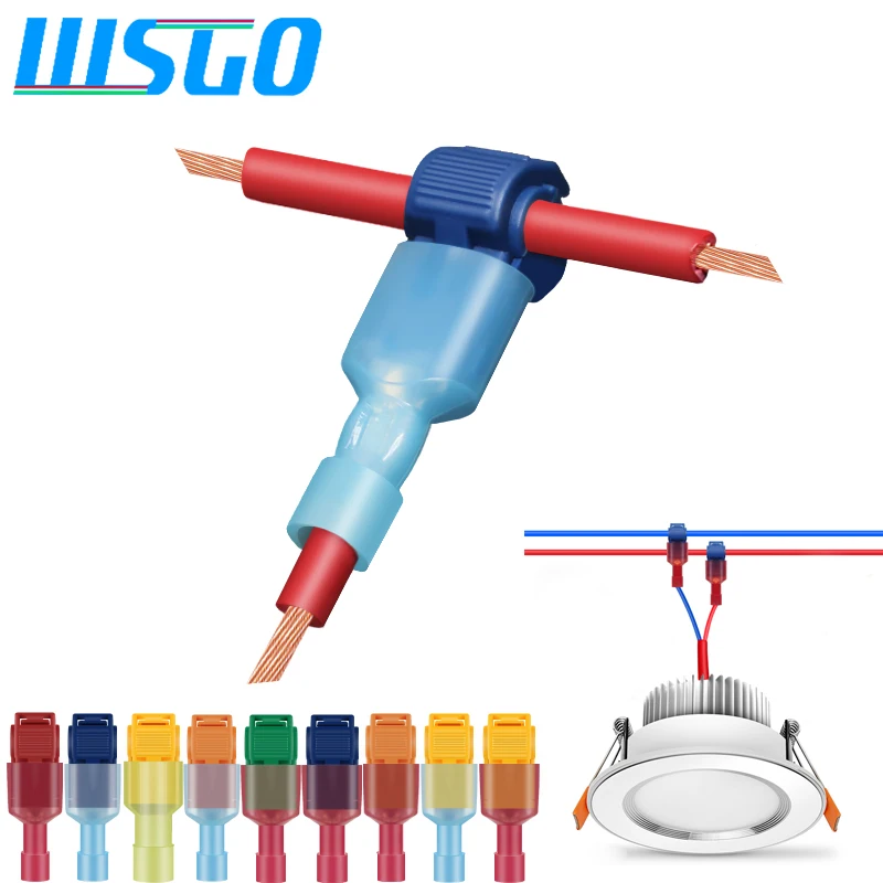 Terminal T-type LED light cable connector 10/30pcs Home decoration power line wiring terminal various specifications color