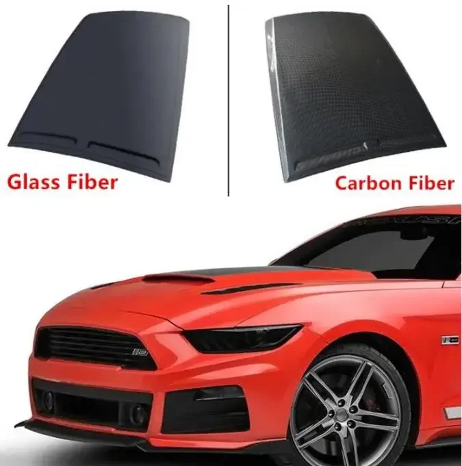 

Hot Front Bumper Engine Hood Bonnet Vent Cover For Ford MUSTANG 2015 2016 2017 R Style Carbon Fiber