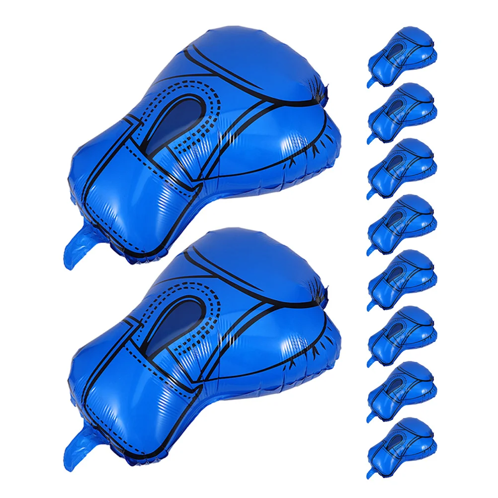 

10Pcs Glow Boxing Glove Foil Balloons Easy Inflate Sealing Strip for Party Decor Sports Themed Gatherings Boys Birthday Balloons