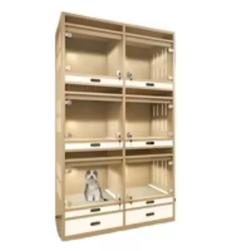 Customized Multi-layers Wooden Indoor Cat Villa Multiple Isolation Chamber Cat House with Different Interior for Cat Playing