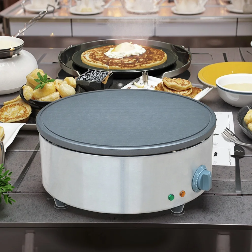 # ACHEF PROSENTIALS Single-Serving Electric Waffle Pancake Maker Adjustable Griddle Non-Stick Coating Multiple Zone Heating