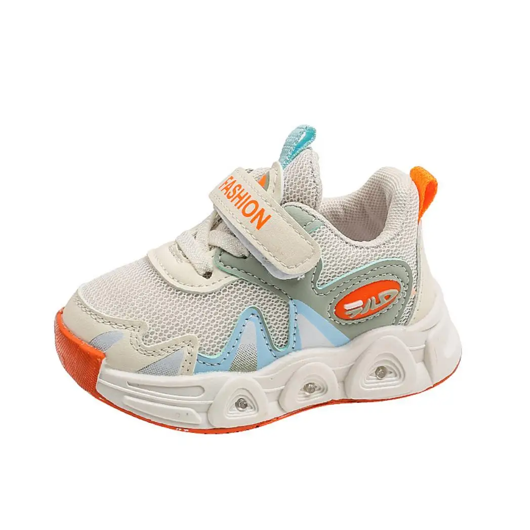 2024 Nieuwe Stijl Kinderen Baby Schoenen Jongens Meisjes Mesh Badatided Lichtgewicht Casual Sneakers Peuter Kids Led Light Hardloopschoen