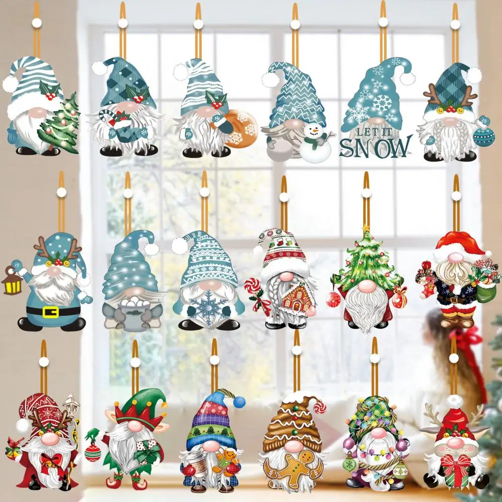 

Christmas Wooden Ornaments Cute Lightweight Holiday Ornaments Colorful Wooden Doll Christmas Ornaments 18pcs Cartoon Faceless