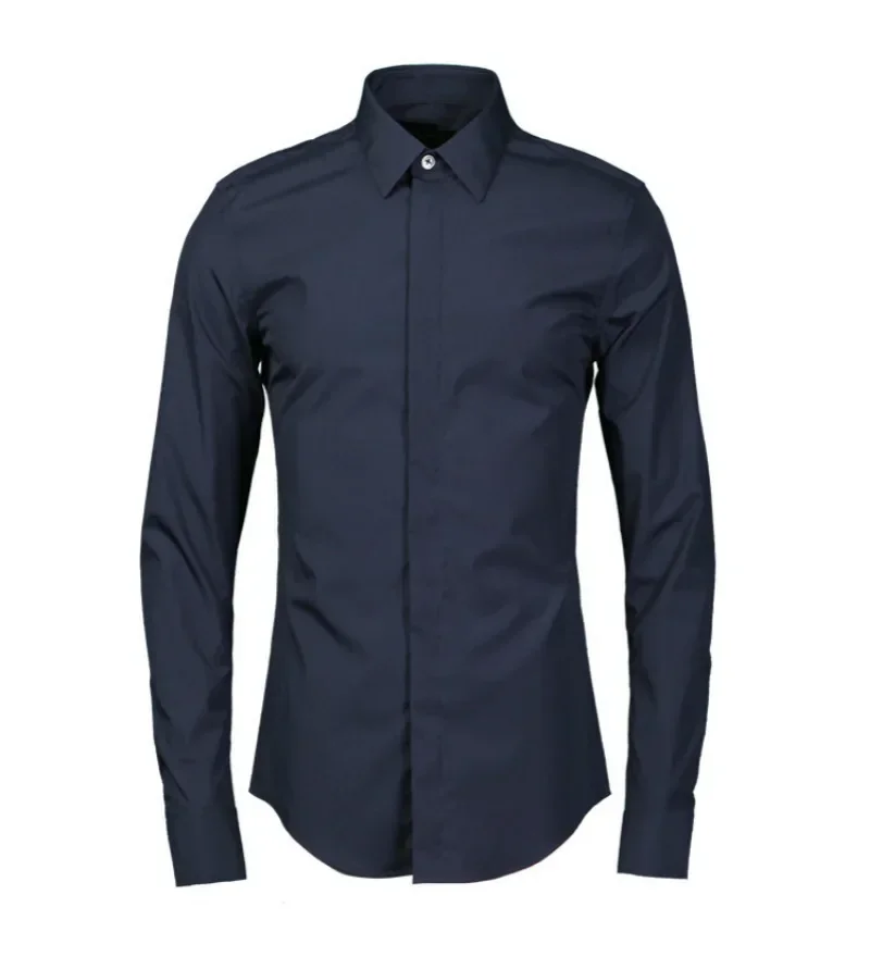 

New Classic Men's Shirt Solid Color Shirt Men's Long Sleeve Versatile Fashion Slimming Wholesale