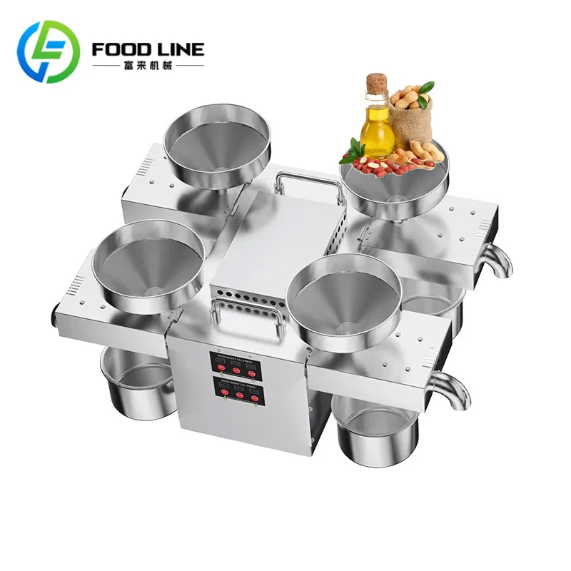 

4 Head Intelligent Temperature Adjustment Soyabean Palm Sunflower Seed Corn Groundnut Oil Extraction Machine