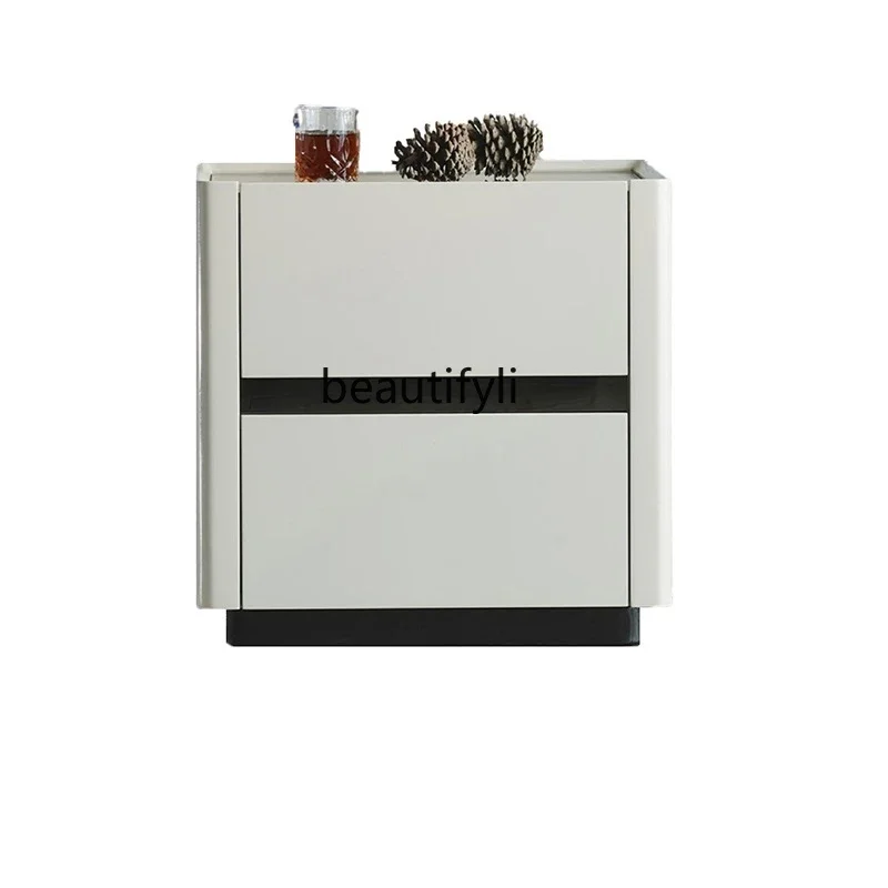 

AHousehold Bedroom Bedside Table Modern Minimalist Paint Locker Small Apartment Storage Double Drawer Two-Drawer Cabinet