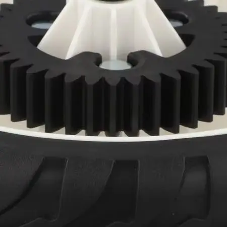 Plastic Rear Wheel with Rubber Tire and 38 Tooth Drive Gear for Toro 22 Inch Push Mowers Supporting Consistent Mowing Operation