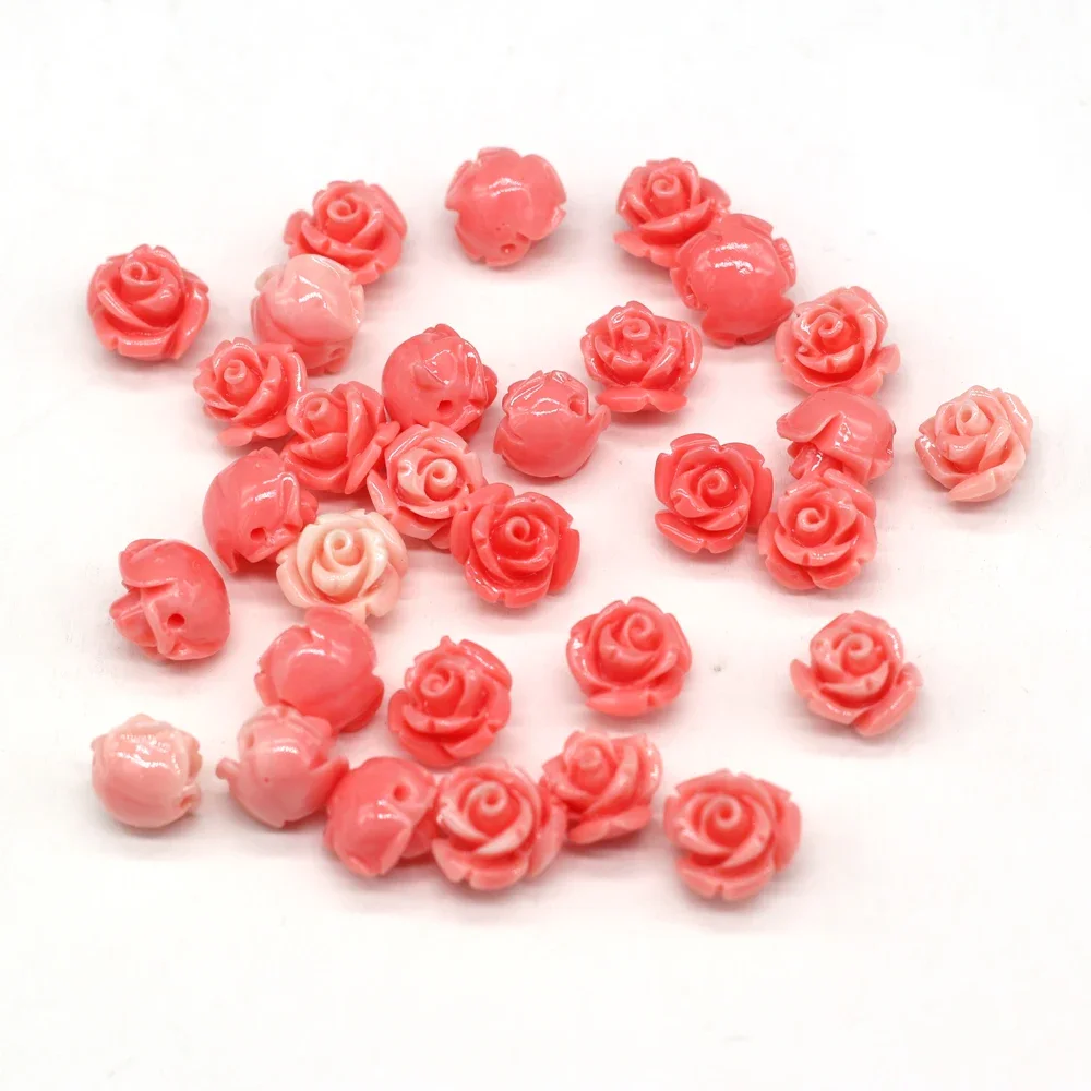 10pc/lot Fine Imitation Coral Beads Flower Shape Loose Spacer Bead for Jewelry Making Diy Fashion Necklace Bracelet Accessories