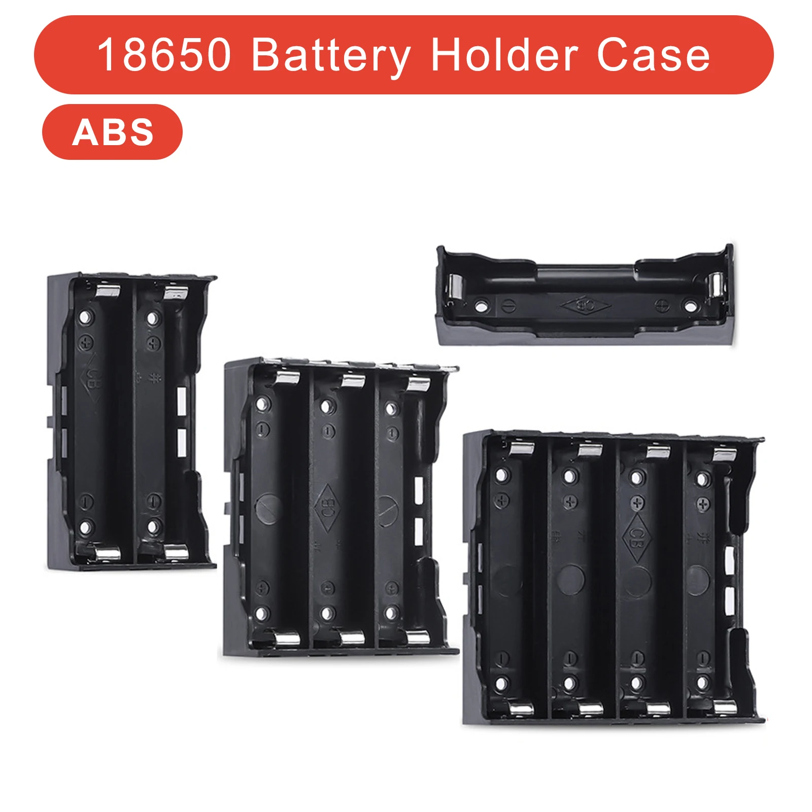 ABS 18650 Power Bank Cases 1X 2X 3X 4X 18650 Battery Holder Storage Box Case 1 2 3 4 Slot Batteries Container With Hard Pin