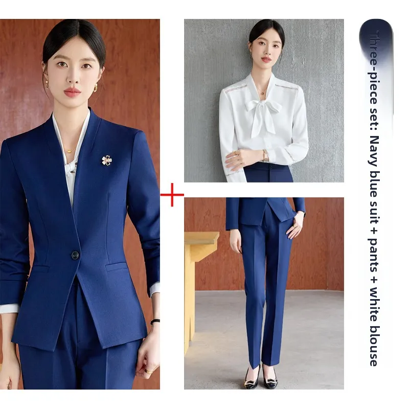 Navy blue suit + pants + shirt