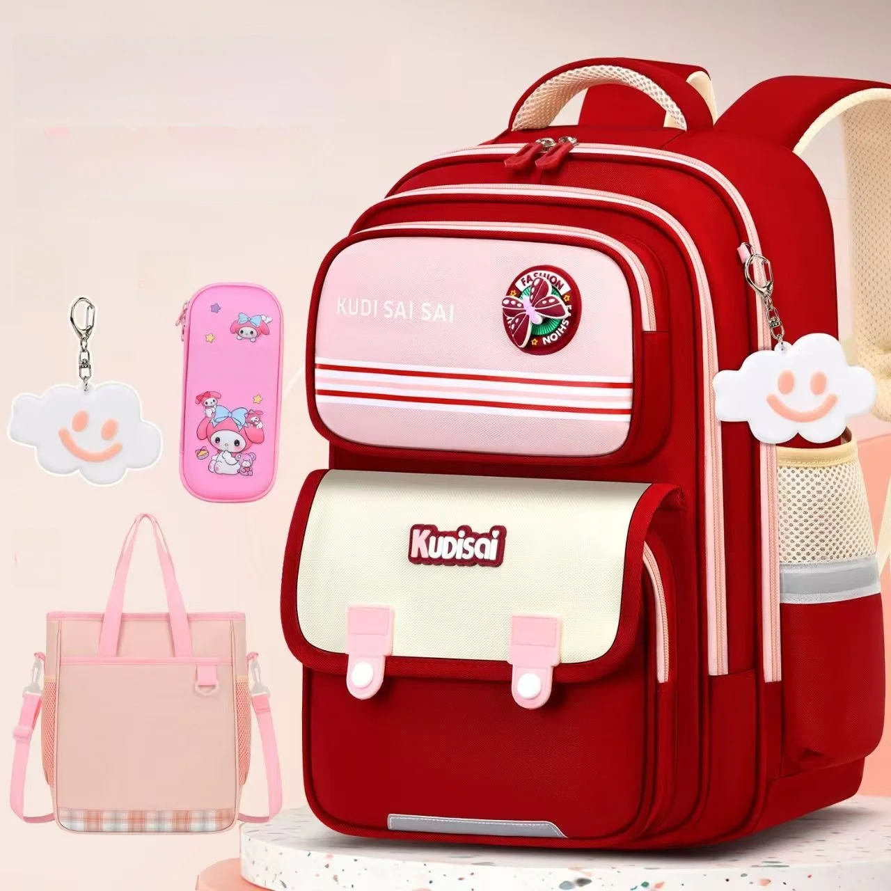 Lightweight Spine Protection Backpack for Boys And Girls Primary School Students Grades One to Six New Style Children Dual-...