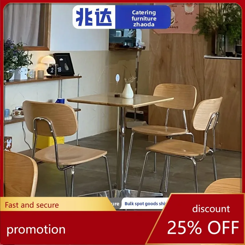 

LXC Waterproof Thickened Coffee Table Art Chair Vintage Style Antique Color Bakery Cake Shop Table and Chair