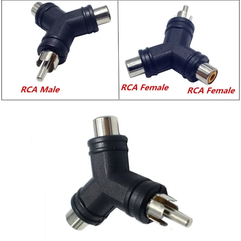 

Y-type RCA One Centimeter Two Female AV Lotus RCA Tee Audio and Video Adapter RCA Male To 2RCA Female