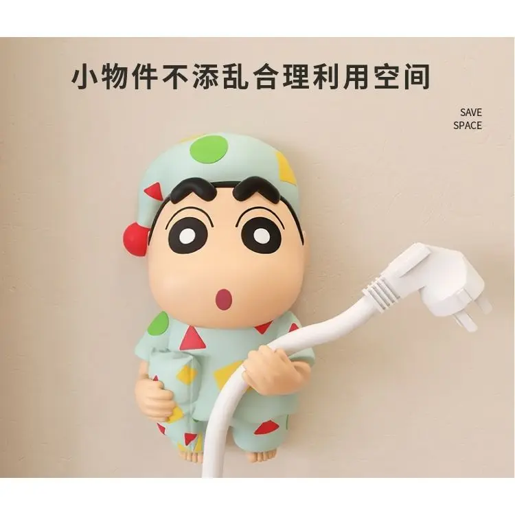 Neue Crayon Shin-chan Anime-Figuren Datenkabel-Aufbewahrung Cartoon-Wandhaken Dekoration Dekorative Haken Spielzeug Geschenk – Detail 6