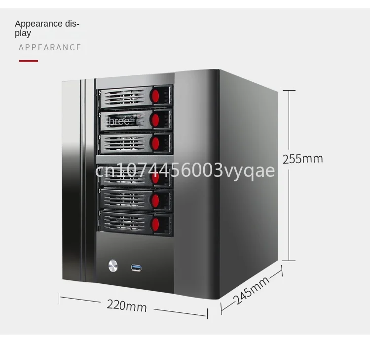 6-disk NAS hot swappable network storage array, home multi bay ITX chassis, Wanyou server