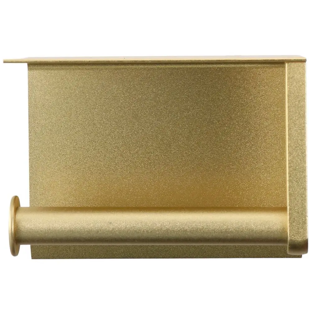 

Wall Mounted Brushed Gold Toilet Paper Holder with Phone Shelf 304 Stainless Steel Tissue Roll Holder Tissue Holder Bathroom