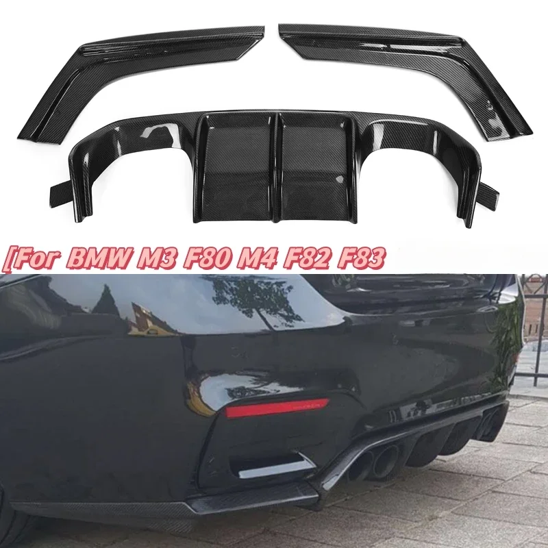 

For BMW F80 M3 F82 M4 Dry Carbon Fibre V Style Rear Bumper Diffuser Spoiler Lip Splitter Rear Bumper Lip Guard Car Accessories