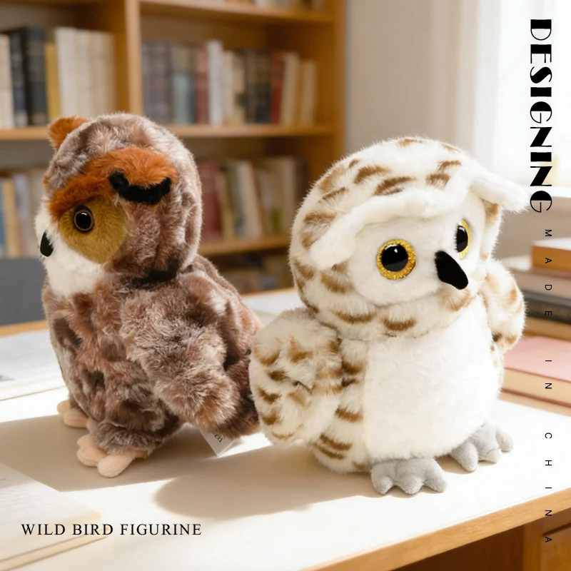 Wild Owl Plush Toys Simulated Owl Warehouse Owl Crowing Scops Owl Stuffed Doll Toys Hobbies Collection Birthday Surprise Gifts view 6