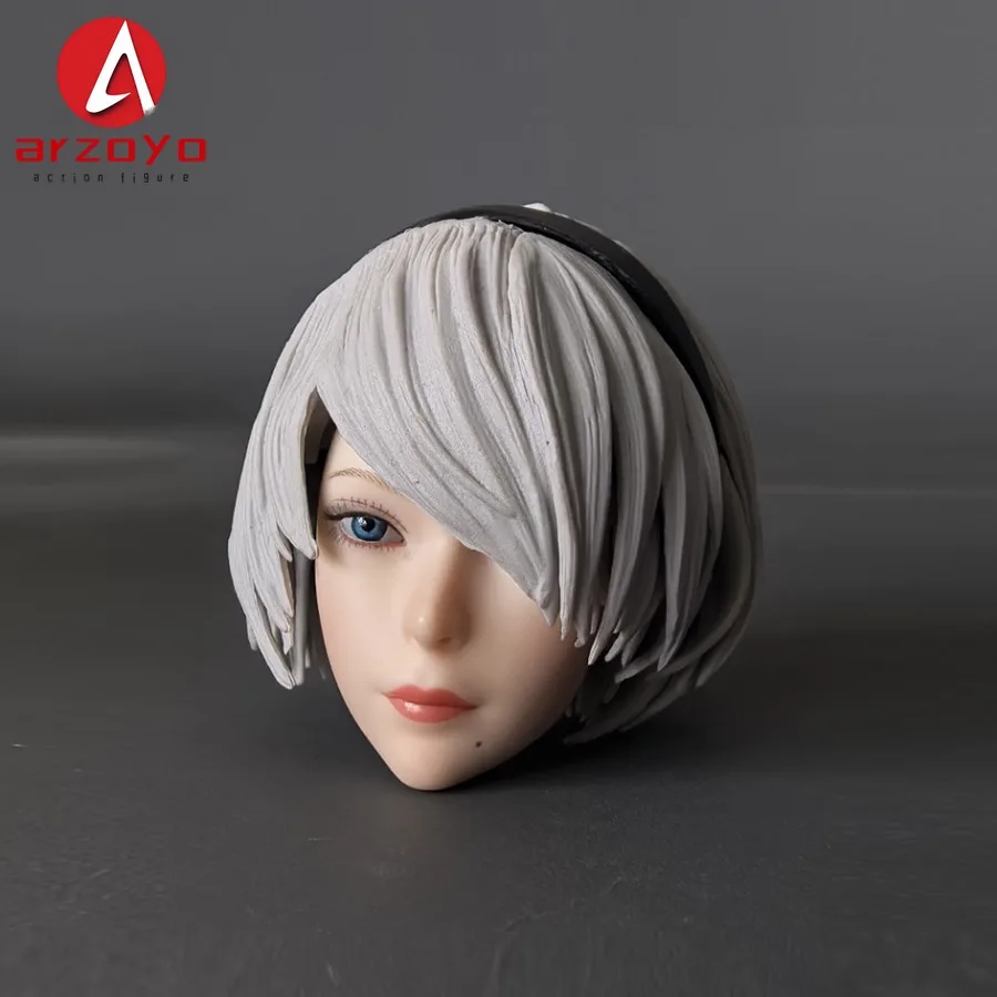 

SET026 1/6 Scale 2B Girl Head Sculpt Head Carving Model with Mask Fit 12'' Anime Female Action Figure Body Dolls