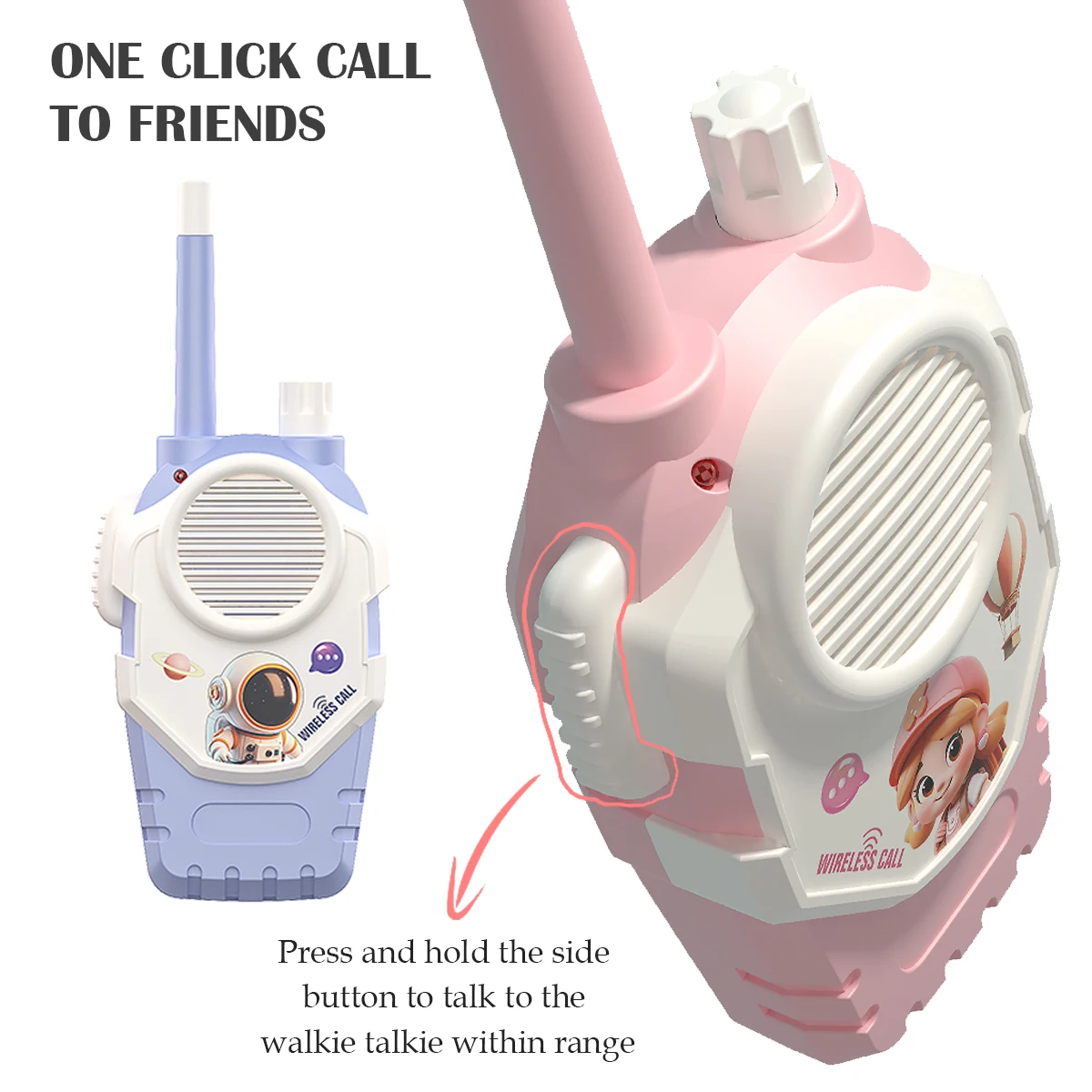 2 Buah Mainan Walkie-Talkie Anak-anak, Set Walkie Talkie Interaksi Jangkauan Penerima Dua Arah untuk Perjalanan Luar Hadiah Berkemah Mendaki