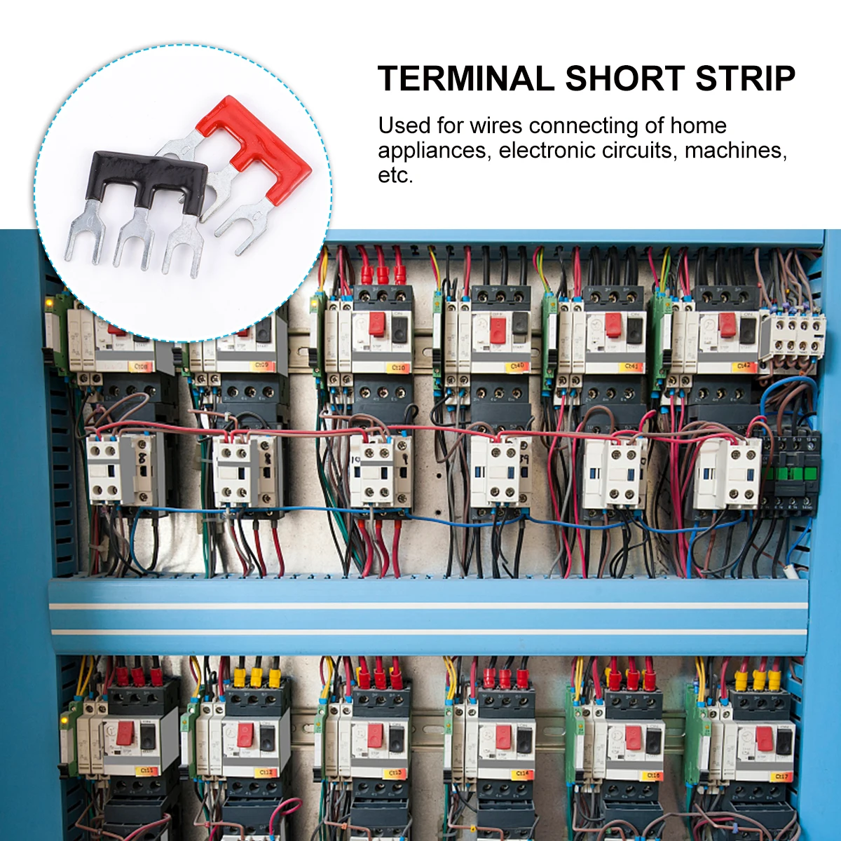 

20pcs TB1503 Terminal Shorting Strips Strips Double Shorting Strip Row Screw Black Red Wire Connector Electronics Machinery