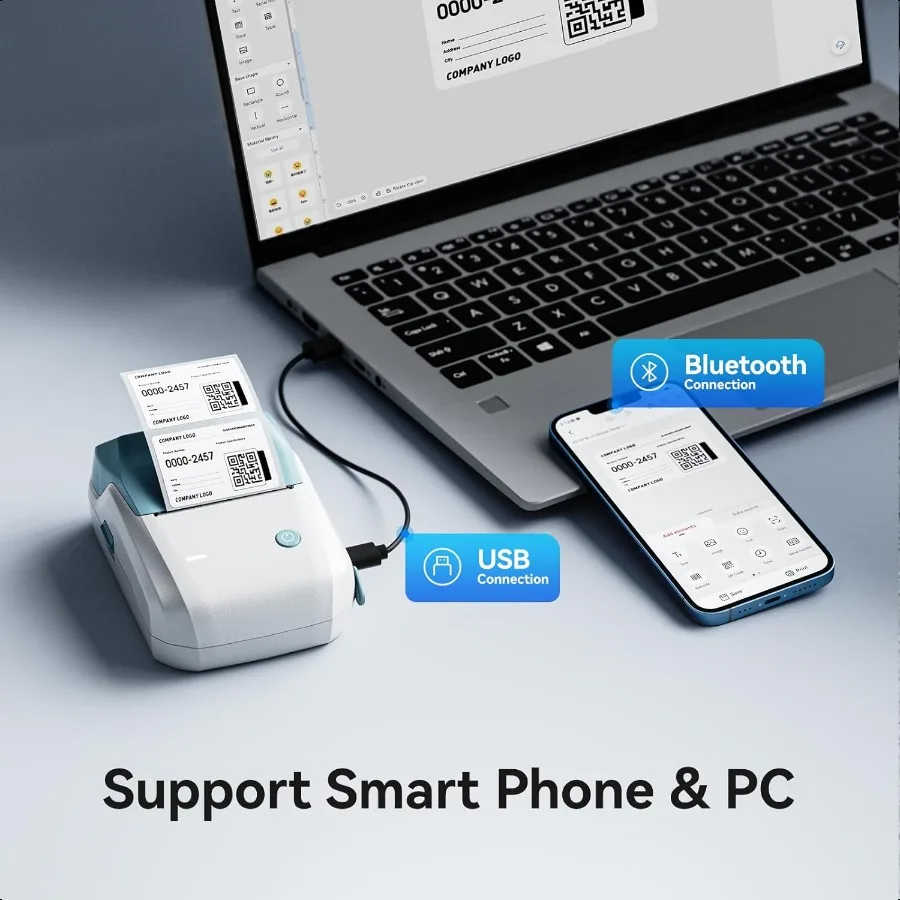 صانع الملصقات B1 مع أشرطة 2 بوصة طابعة ملصقات حرارية محمولة للمنزل والمكتب والمدرسة الصغيرة Busin Addr الملابس الحرف التجزئة p