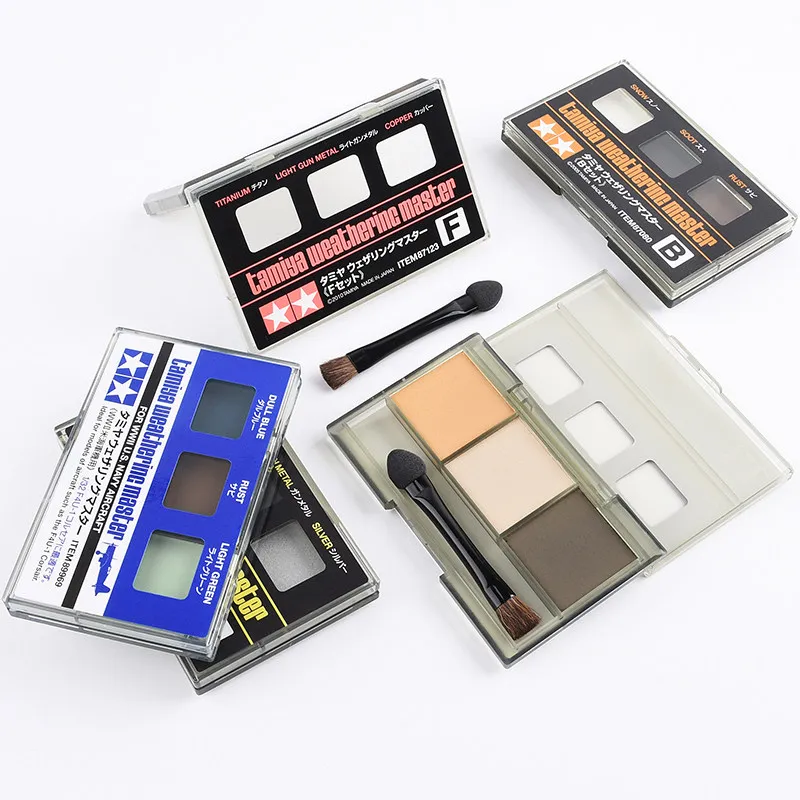 Aging Effect Powder Color Foundation Make-up Natural Soil Combination Brush With Sponge Head TAMIYA Model