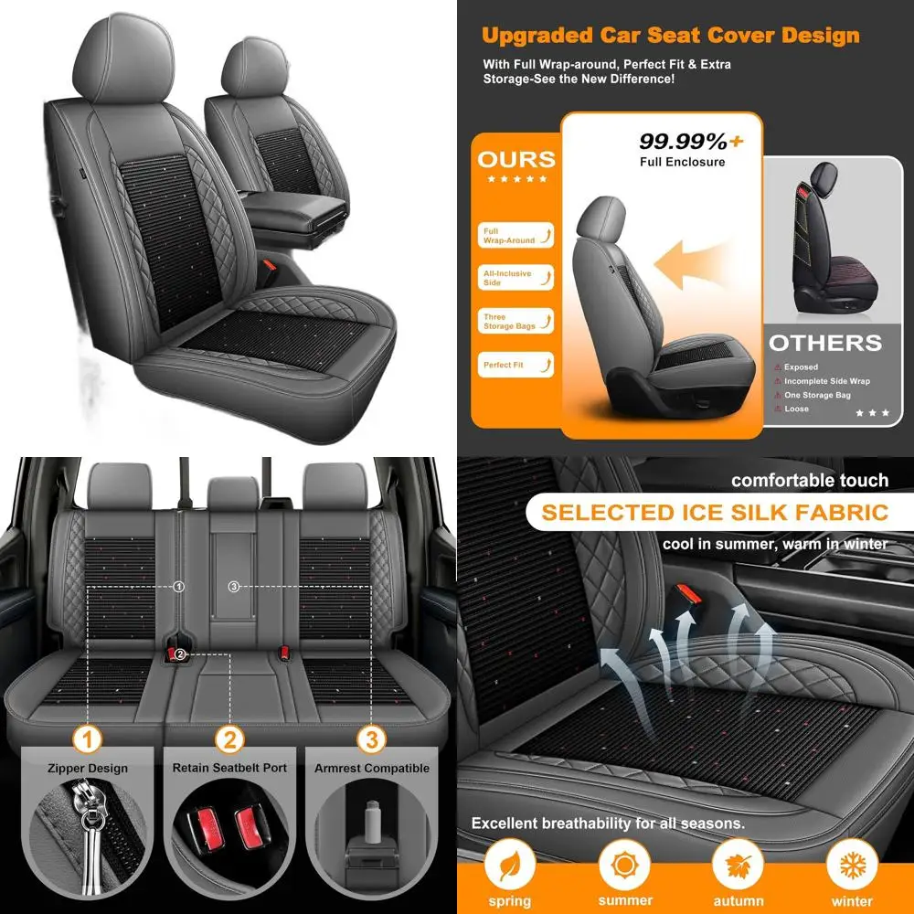 

Custom Ice Silk Waterproof Seat Covers for 2009-2026 Ford F150, F250, F350, F450 Trucks