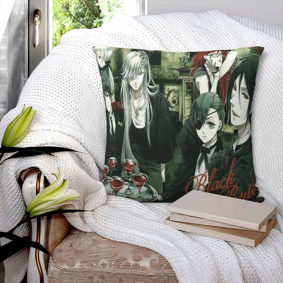 Adventure Anime Black Butler Square Pillowcase Cushion Cover Pillow Case Throw Pillow Cover for Home Bedroom Car