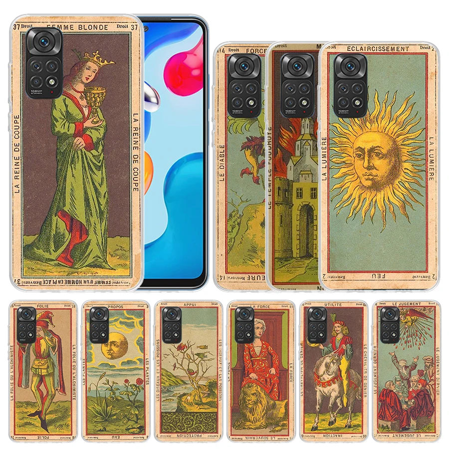 Tarot Cards Reading Art Soft Cover for Xiaomi Redmi Note 12 11S 11T 11E 10S 10 Pro Print Phone Case 11 9S 9 9T 8 8T 7 6 5 Plus C