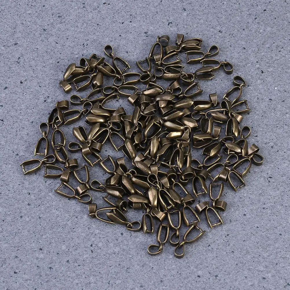 

50 Pcs Jewelry Findings Bracelet Beads Button Connector Pendant Metal Pinch Clip