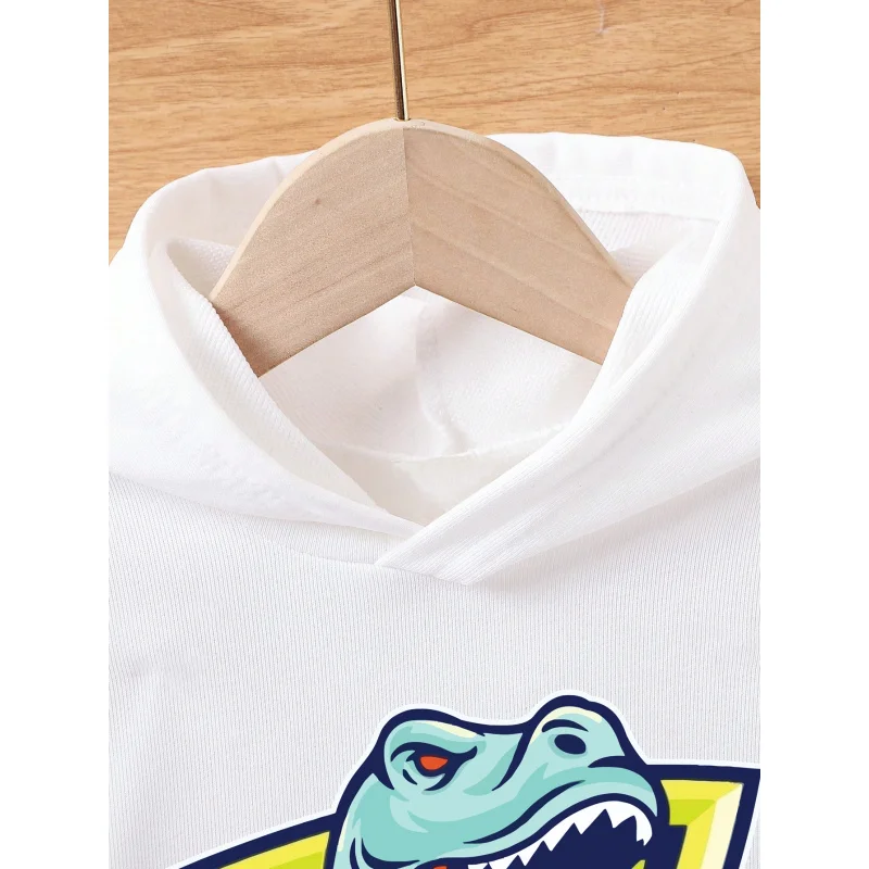 IURNXB الاطفال ديناصور طباعة Sweatsuits 2 قطعة ملابس الأطفال مجموعة عادية الطفل هوديي السراويل العليا وتتسابق Playwear 1-6Y