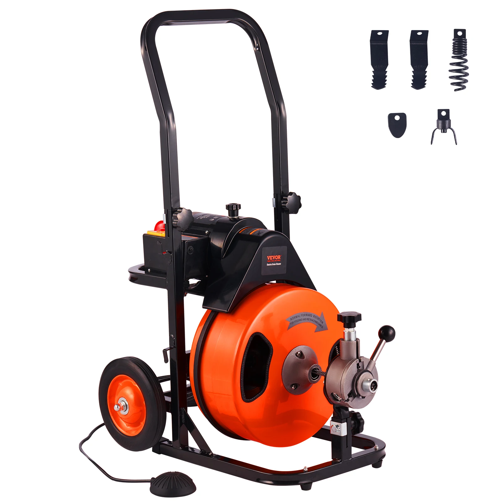 

SucceBuy Drain Cleaning Machine 75FT x 3/8 In Sewer Snake Pipe Cleaner Machine Auto Feed Drain Auger Cleaner for Home Industrial