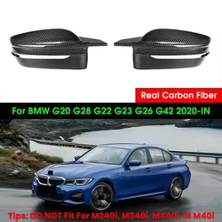 Real Dry Carbon Fiber Side Door Wing Mirror Caps For BMW G20 G28 G22 G23 G26 G42 2020-IN Car Styling Rearview Mirror Covers Cap