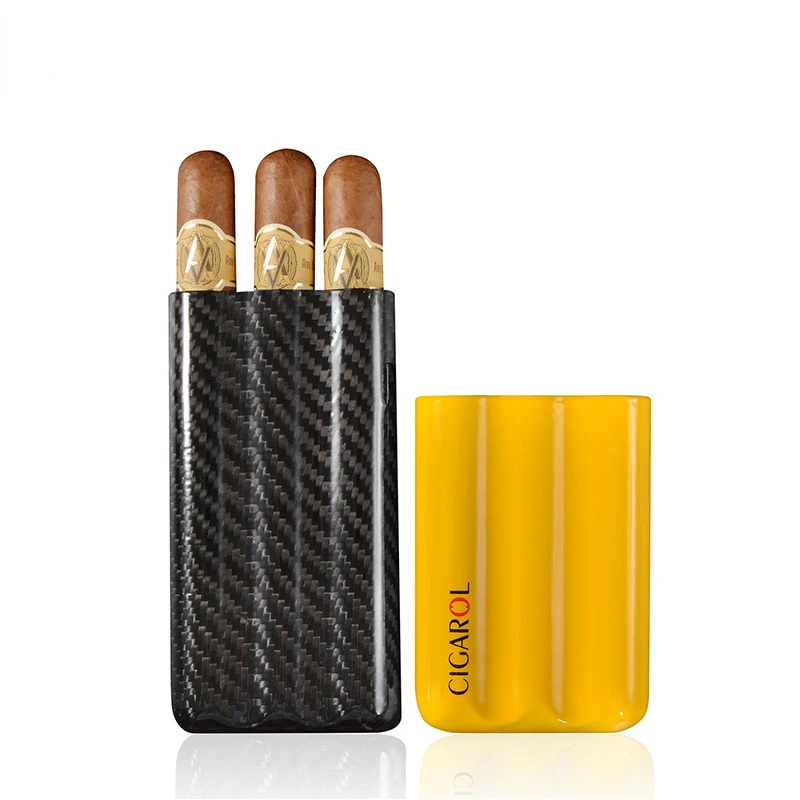 Composite real carbon fiber cigar tube portable cigar moisture jacket (3 pieces)