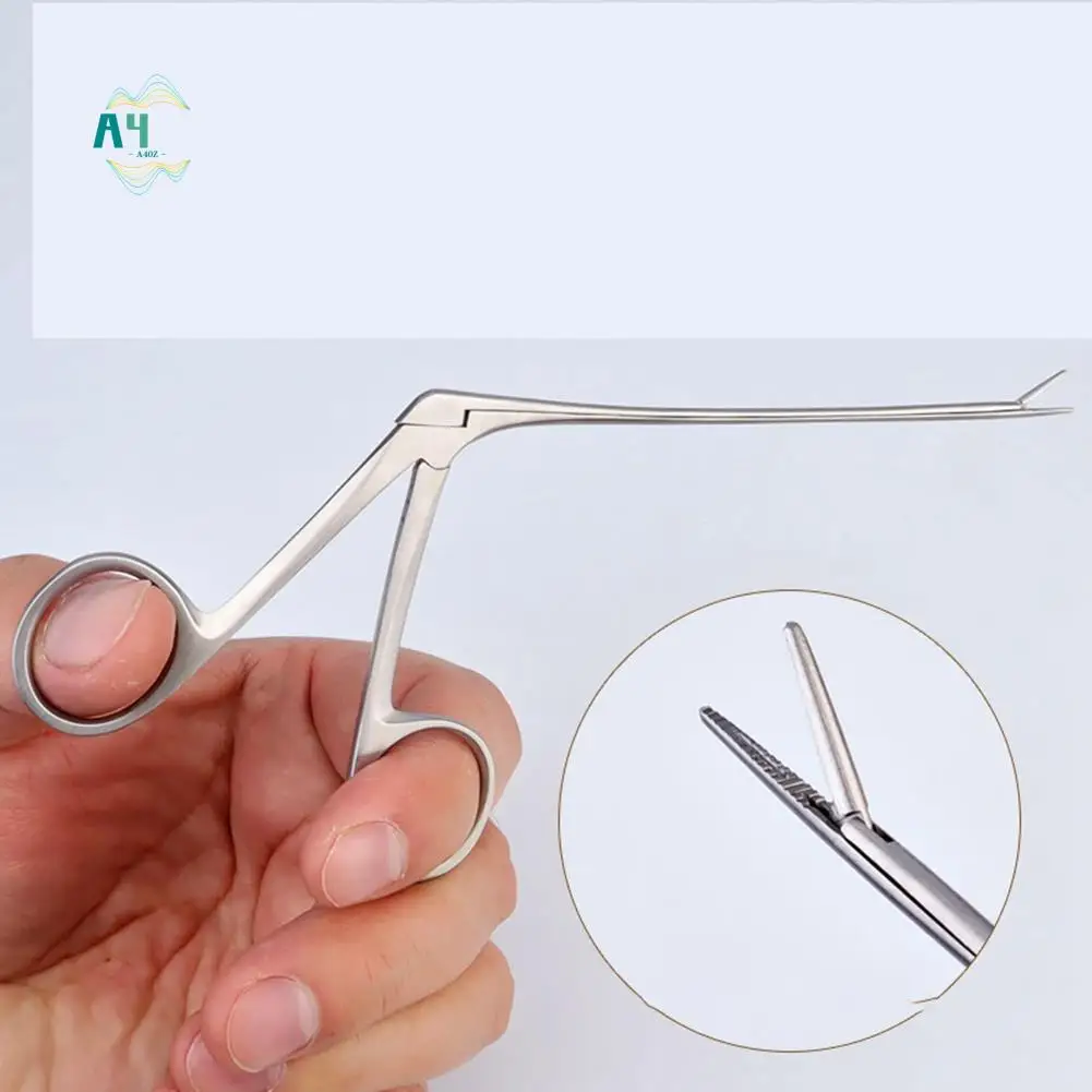 A40Z-Middle Ear Pliers Ear Canal Forceps Endoscope Earwax Remover Veterinary Forceps Tweezer Short Forceps