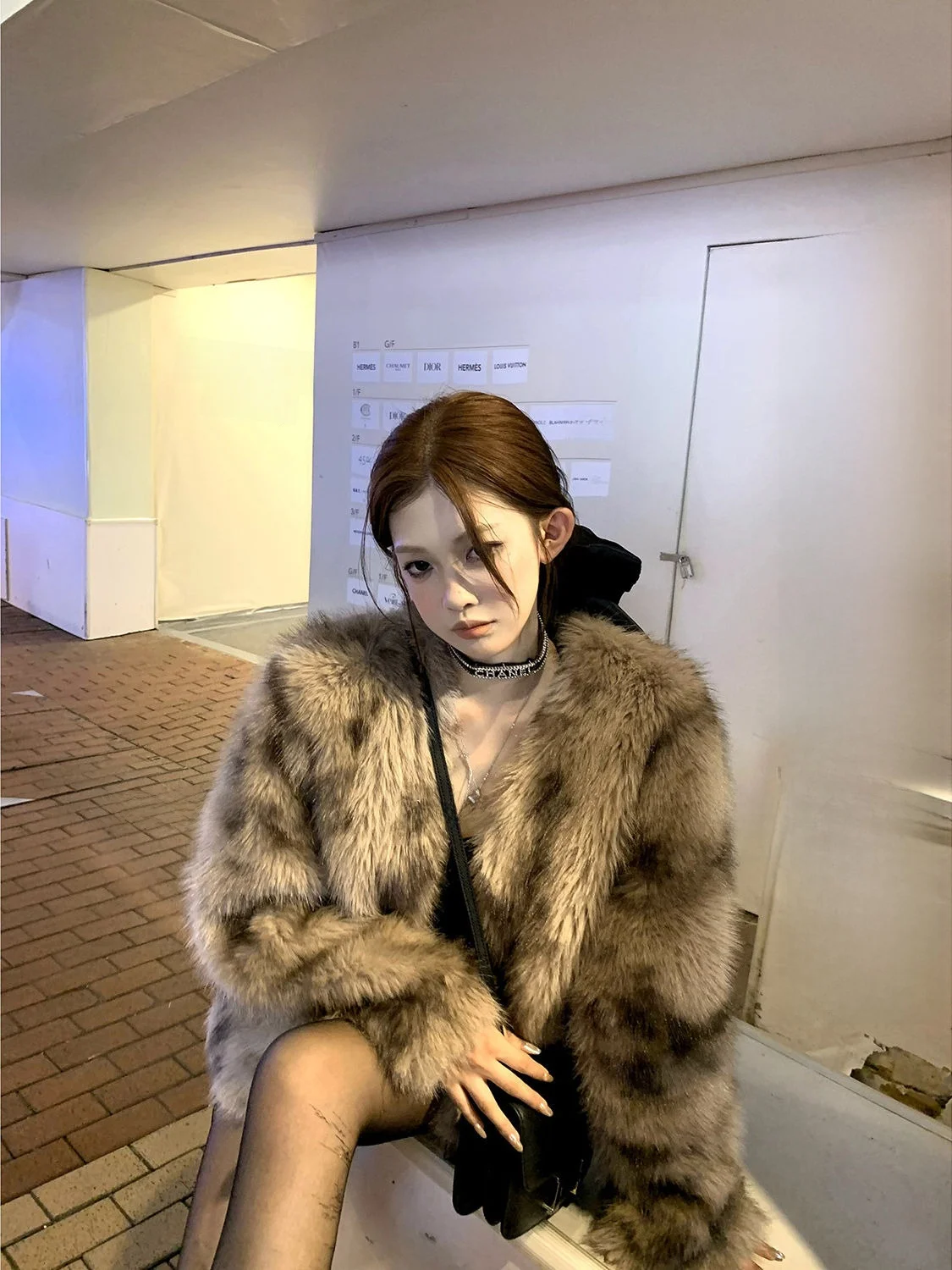 

ato Hero Wildern Queen Cus Dyed Fur Leather Inteated Eco-Friendly Women's Outerwear Vintage Sle Long Sve Coat