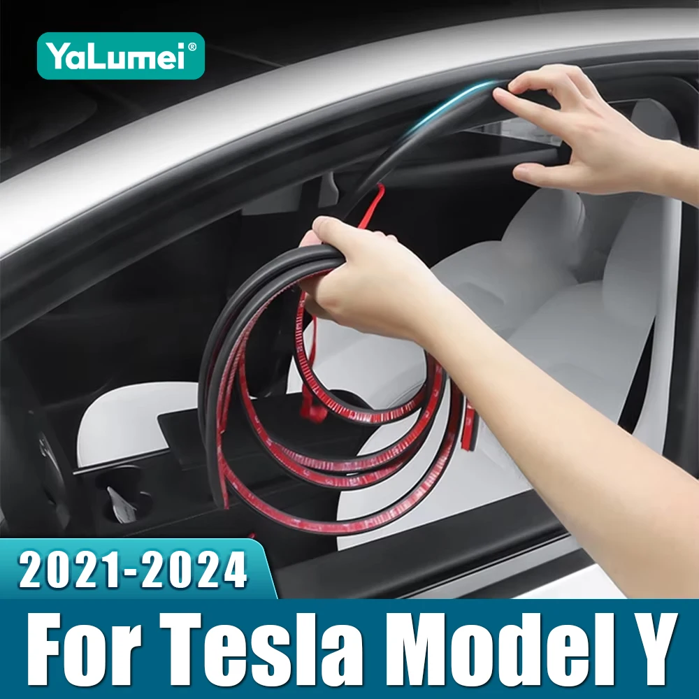For Tesla Model Y 2021 2022 2023 2024 Car Door Seal Edge Protector Auto Sealing Tape Strips Guard Automobiles Trunk Trims