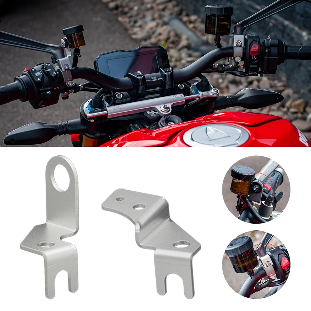 Motorcycle Brake And Clutch Contrlo Fluid Oil Reservoir Cup Tank Bracket For Ducati Streetfighter V4 Monster Plus 1200R V2 V4spﾠ