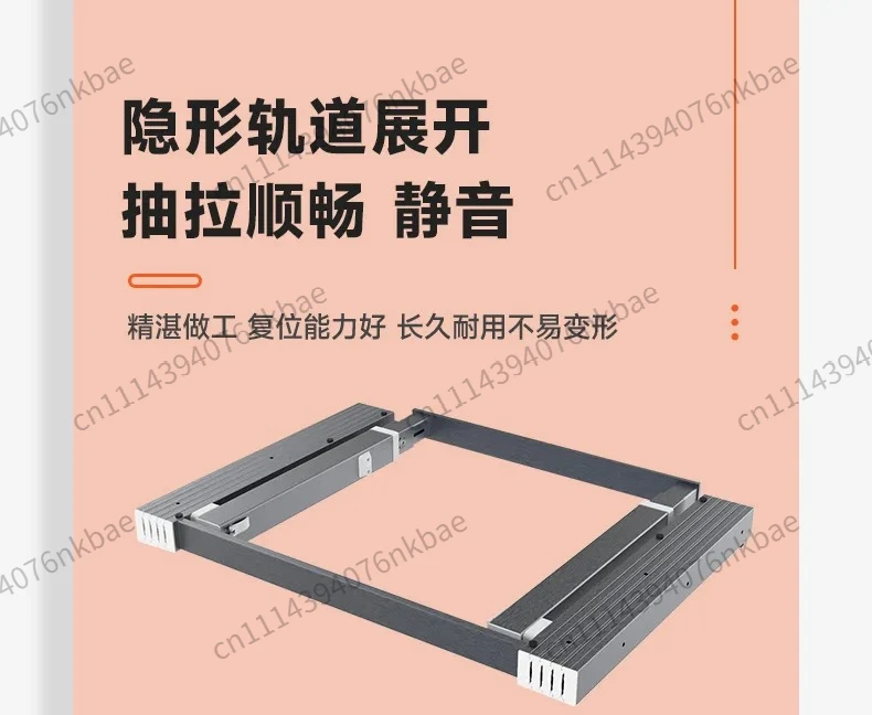 Multi-stage Folding Retractable Table Track With Support Leg,Hidden Drawer Slide Hardware Pull-out Kitchen Side Dining Table