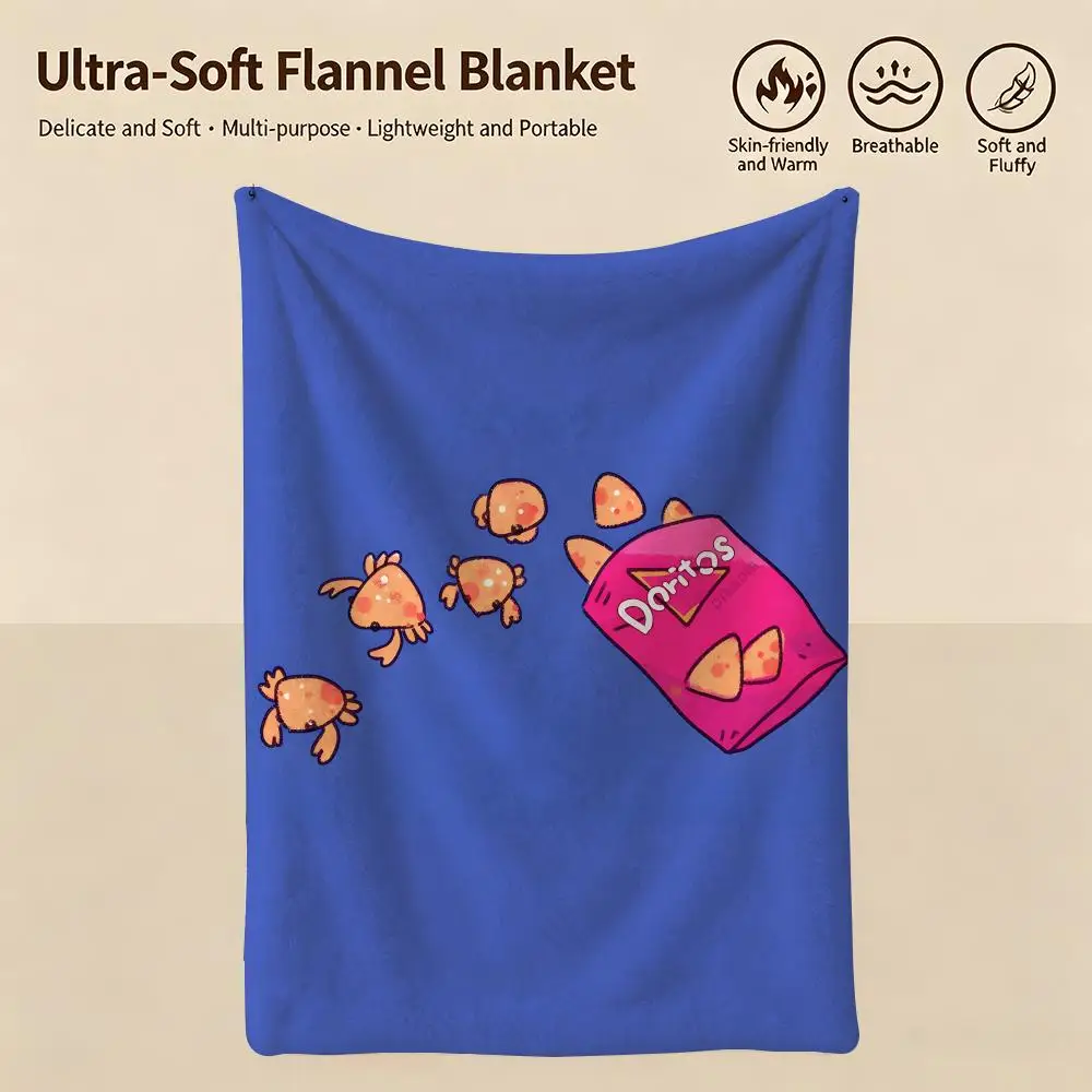 food D-Doritos-s Throw Warm Soft Flannel Blanket, Multi-use for Sofa Bed Camping Travel Nap