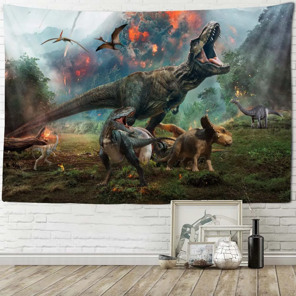 

Dinosaur Big Tapestry Forest Animal Wall Hanging Kawaii Home Decor Beach Towel Yoga Mat Blanket Kids Room Wall Decor Sheets