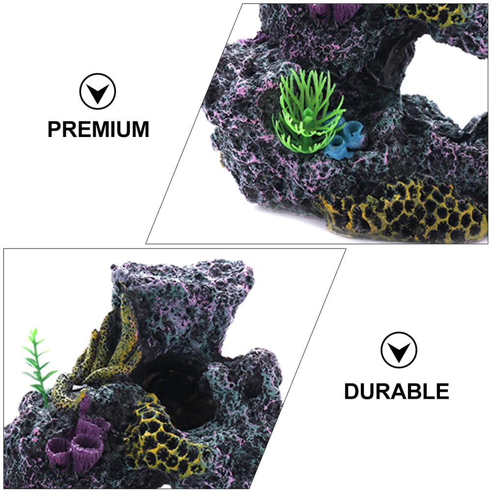 1 Buah Ornamen Akuarium Resin Terumbu Karang Dekoratif Hiasan Tangki Ikan Dekorasi Lanskap Simulasi Ramah Lingkungan Tahan Lama Hadiah