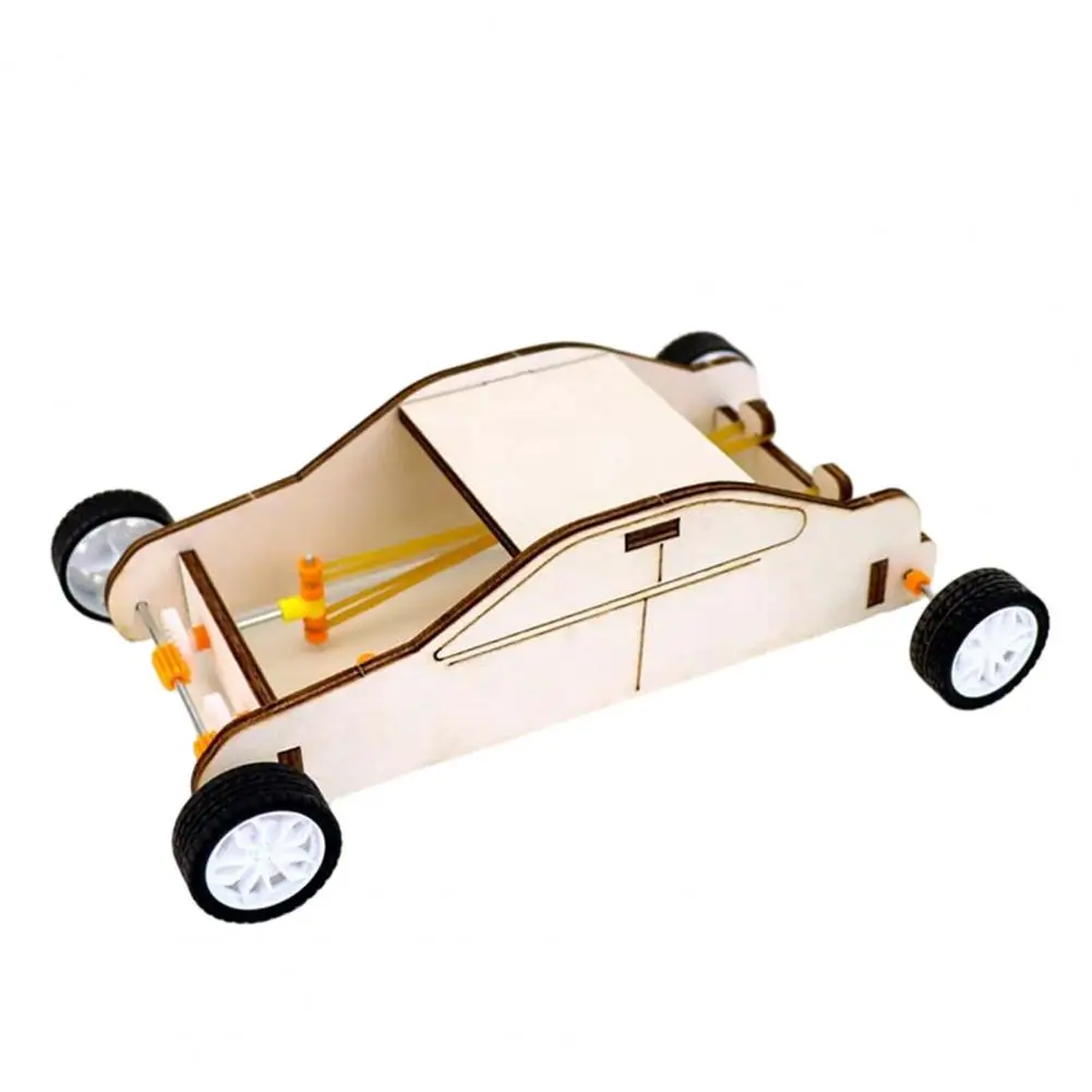 Physics DIY Double Power Rubber Band Car Science Toy School Students Educational Toy Science Experiment Teaching