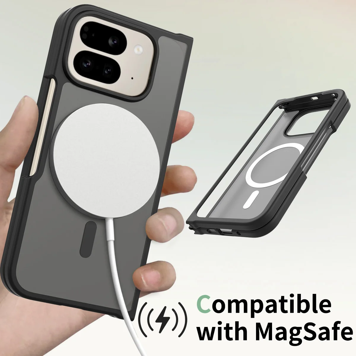 Für Pixel 10 Pro Fold Matte Magnetic Case, kompatibel mit MagSafe Drop Protection Translucent Cover für Google Pixel 10 Pro Fold – Detail 6