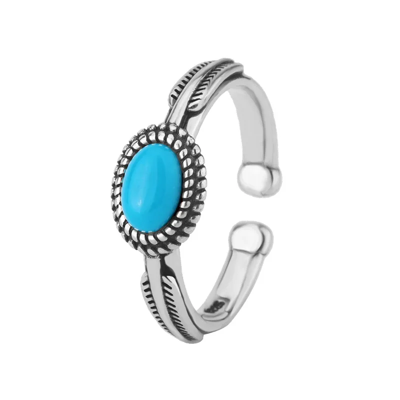 Women's 925 Sterling Silver Turquoise Adjustable Ring
