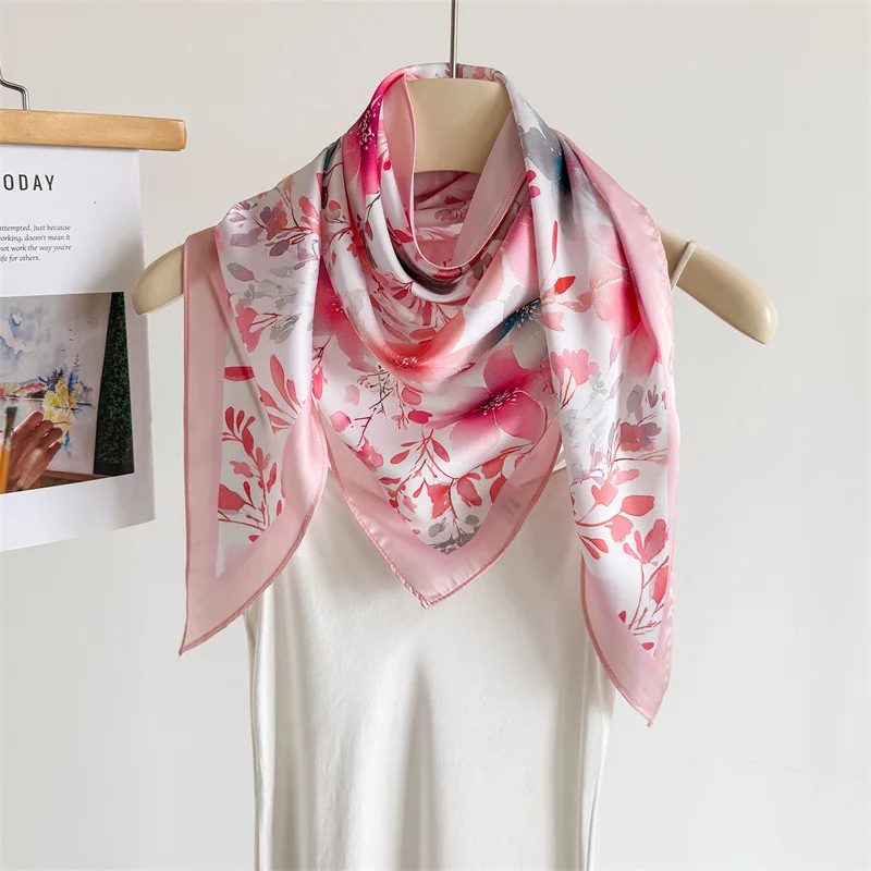 

Женский длинный шарф-платок с принтом, клетчатая накидка, стильная бандана, легкий дышащий повседневный уличный платок-украшение 2026