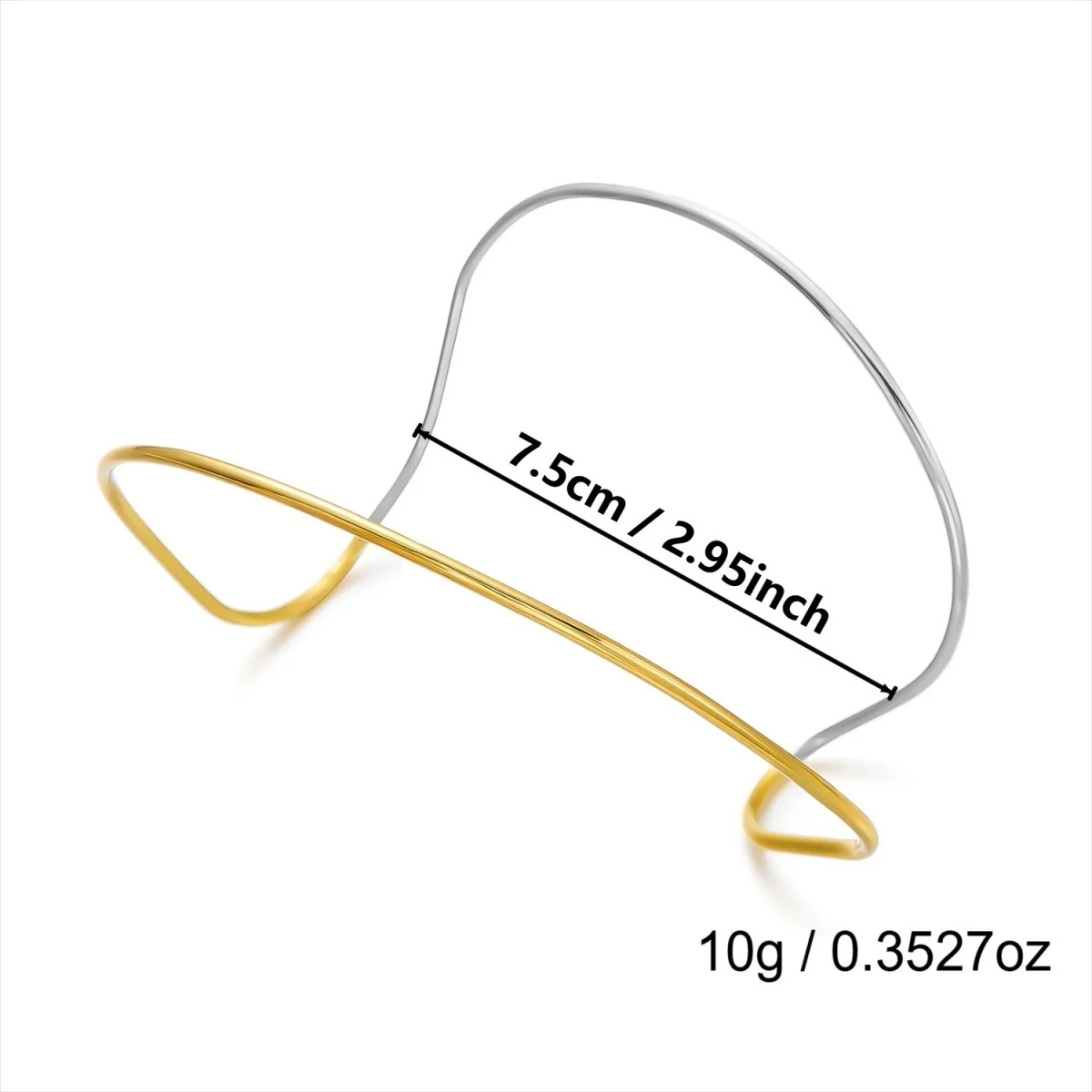Einfache Edelstahl-Metall-Armreifen für Damen und Herren im Nischen-Stil mit geometrischen Spiralstreifen, offener Armreif-Schmuck. – Detail 30