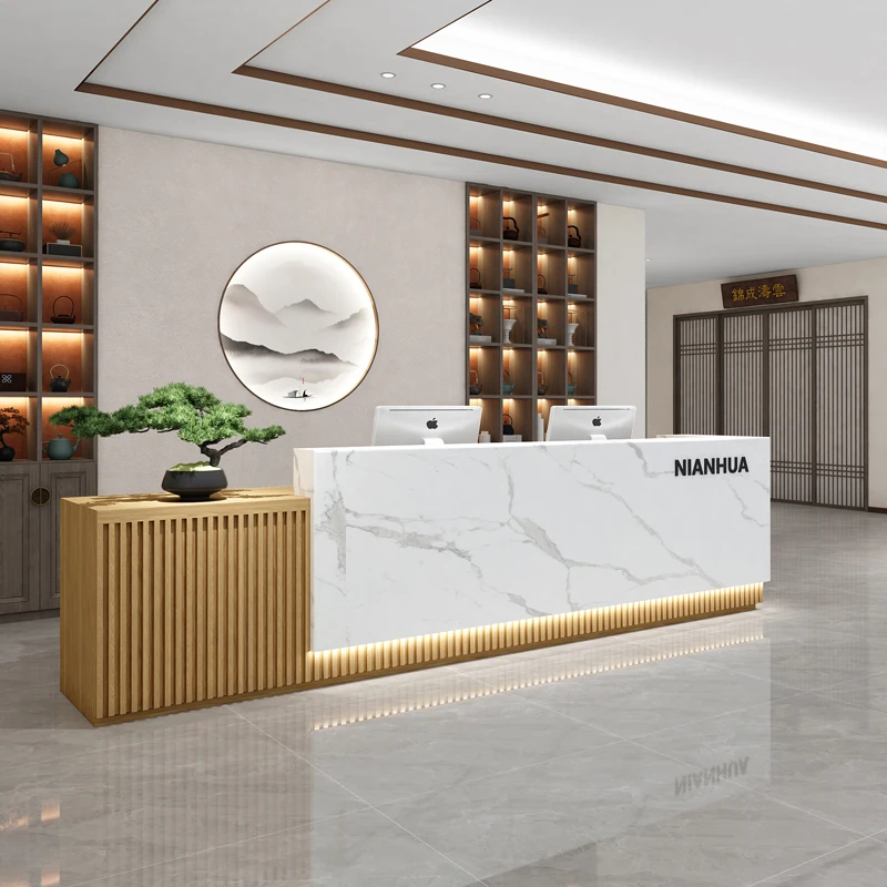 Nordic Design Simplicity Reception Desk Bar Counter Modern Cashier Table Cafe Luxury Pulpito Para Igreja European Furniture